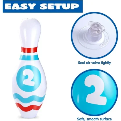 JOYFY 1 ensemble de Bowling gonflable géant pour enfants et adultes, cadeau de fête d'anniversaire de noël, jeux de compétences éducatives, jouet — image 6