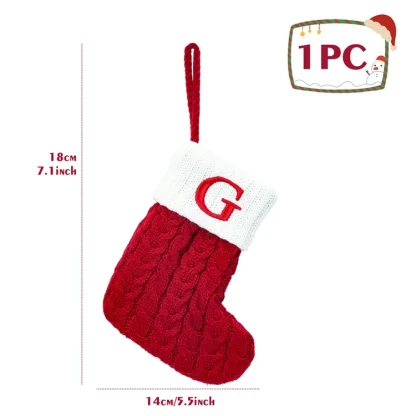 Chaussettes tricotées Alphabet de noël, ornements d'arbre de noël, décorations pour la maison, cadeaux du nouvel an 2025, 2025 — image 22