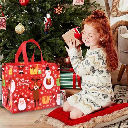 Sac cadeau de Noël Père Noël et bonhomme de neige — image 6