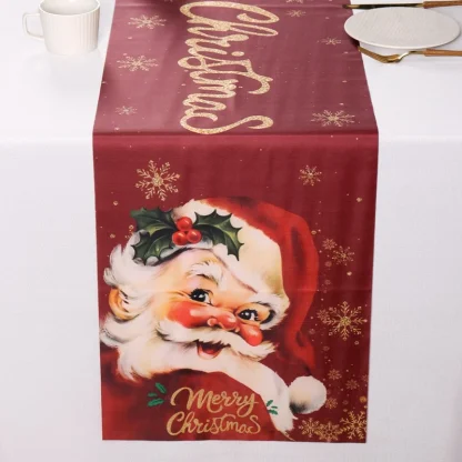 Chemin de Table de noël du père noël, décoration de joyeux noël pour la maison, décor de Table de fête de noël 2025, nouvel an 2026 — image 15