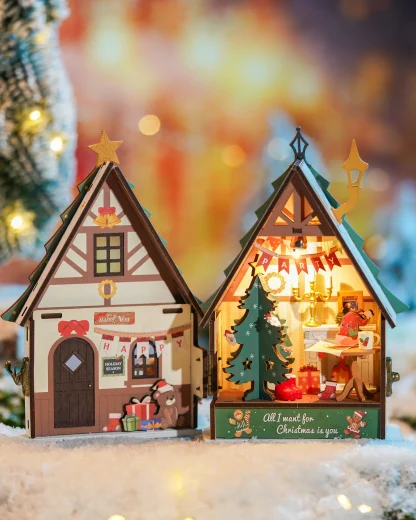 Kits de construction de maisons miniatures Rolife, kit de maison miniature DIY, décoration de cheminée de Noël pour adultes, cadeau de Noël — image 2
