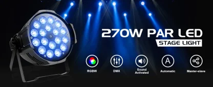 U'King – Lot de 4 projecteurs PAR LED RGBW 200 W, DMX — image 7