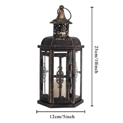 Porte-bougie Portable d'extérieur, lanterne, décoration de maison, cadeau de chambre à coucher, poignée suspendue pour table de noël, décoration — image 10