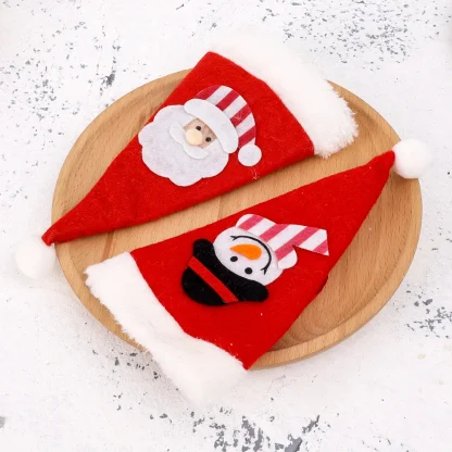 Ensemble de couverts de noël, couvercle de bouteille de vin, chapeau de père noël, fourchette, couteau, porte-vaisselle, sac, décorations de Table à dîner, 10/1 pièces — image 23