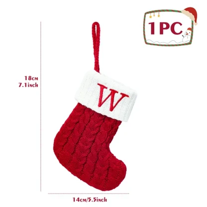 Chaussettes tricotées Alphabet de noël, ornements d'arbre de noël, décorations pour la maison, cadeaux du nouvel an 2025, 2025 — image 7