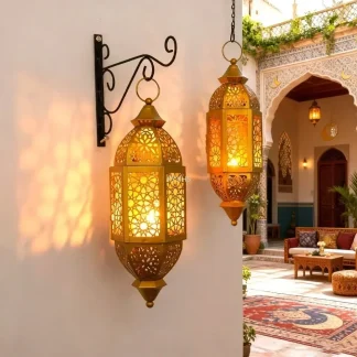 Lanterne marocaine ajourée en métal