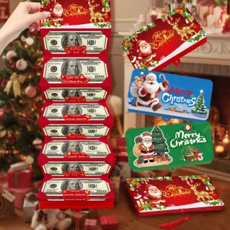 Carte de billets de banque pliante de noël, enveloppe de carte d'argent du père noël, décorations de joyeux noël pour la maison