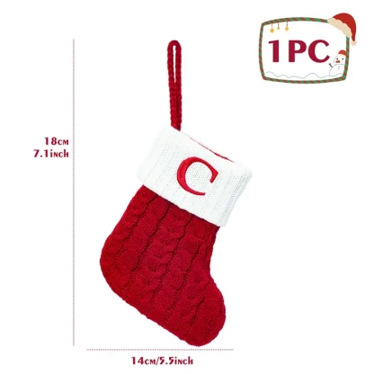Chaussettes tricotées Alphabet de noël, ornements d'arbre de noël, décorations pour la maison, cadeaux du nouvel an 2025, 2025 — image 32