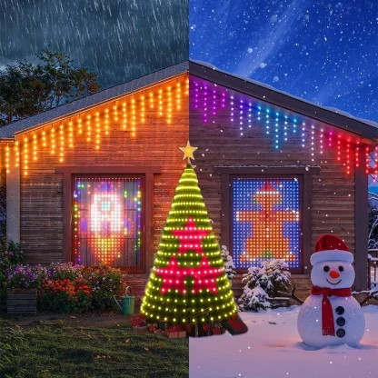 Guirlandes lumineuses de Noël, guirlandes lumineuses intelligentes RGBIC 400 LED avec décoration étoile supérieure, lumières de Noël adressables pour intérieur et extérieur — image 19