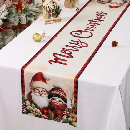 Chemin de Table de noël du père noël, décoration de joyeux noël pour la maison, décor de Table de fête de noël 2025, nouvel an 2026 — image 21