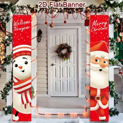 Bannière de porte de noël, Couplet de porte, décoration de joyeux noël pour la maison, décor de noël, nouvel an 2025, 2025 — image 3
