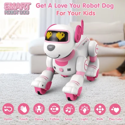 VATOS RC Robot électronique chien jouet cascadeur commande vocale chiot Programmable tactile-Sense musique Robot chien jouet cadeau de noël pour les enfants — image 6