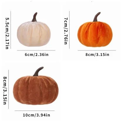 Citrouilles décoratives en velours — image 6