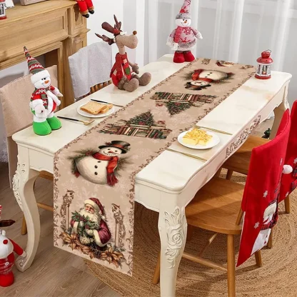 Chemin de Table de noël du père noël, décoration de joyeux noël pour la maison, décor de Table de fête de noël 2025, nouvel an 2026 — image 11