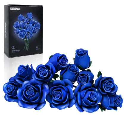 Ensemble de blocs de construction de Bouquet de Roses, fleurs artificielles, décoration de maison, briques florales de mariage, jouets, cadeau de noël, de saint-valentin pour adultes — image 10