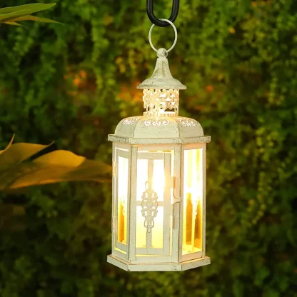 Porte-bougie Portable d'extérieur, lanterne, décoration de maison, cadeau de chambre à coucher, poignée suspendue pour table de noël, décoration — image 14