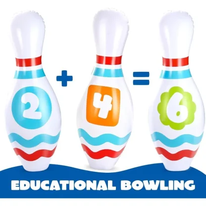 JOYFY 1 ensemble de Bowling gonflable géant pour enfants et adultes, cadeau de fête d'anniversaire de noël, jeux de compétences éducatives, jouet — image 5