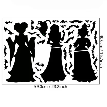 Stickers muraux sorcière et chauves-souris — image 6