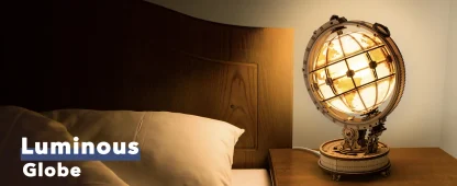 Robotime Globe Lumineux en Bois, Jeu de Puzzle 3D pour Noël, Cadeau pour Adultes, Décoration de Maison, Décoration de Bureau — image 14