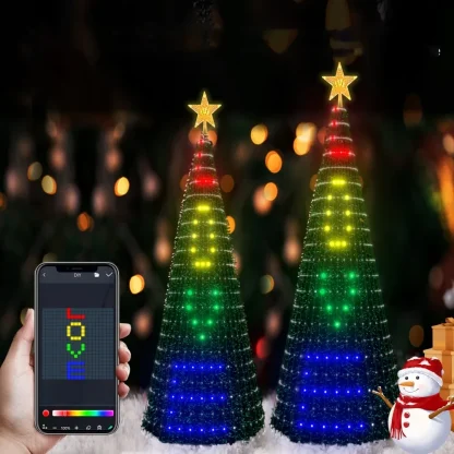Guirlandes lumineuses de Noël, guirlandes lumineuses intelligentes RGBIC 400 LED avec décoration étoile supérieure, lumières de Noël adressables pour intérieur et extérieur — image 17
