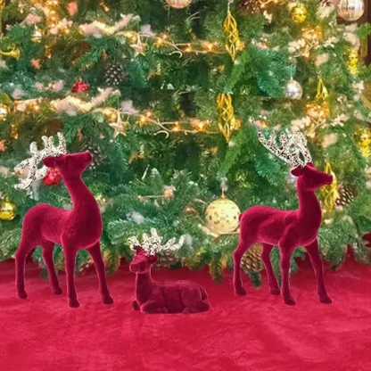 Décoration de noël en forme de renne, 3 pièces, Figurine d'élan, décoration de fête, rétro, fête de noël, pièce maîtresse festive — image 5