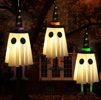 Fantômes et chapeaux de sorcière lumineux à suspendre — image 10