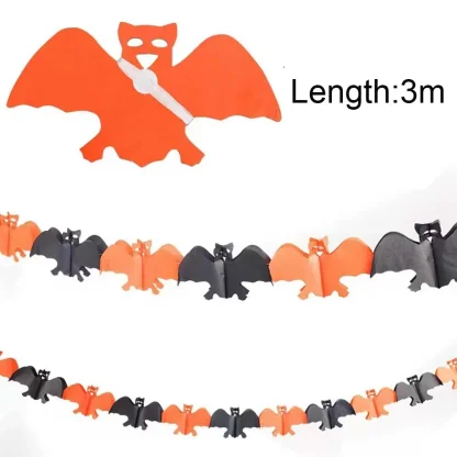 Guirlande fanions d'Halloween en papier, 3 m — image 9