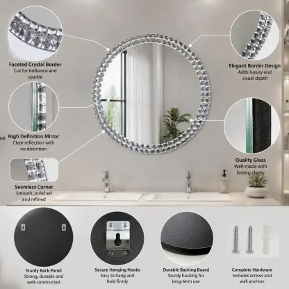Miroir mural rond 60 cm