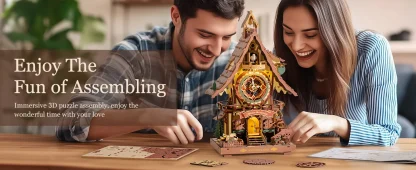 Robotime ROKR – Horloge coucou mécanique, puzzle 3D en bois — image 14
