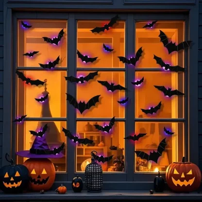 Chauves-souris 3D lumineuses LED à coller — image 5