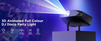 U'King 100W Animation DJ LS Light RGB DJ Disco Party Light 3D Animation LS Projector DMX Control for Christmas Halloween — image 7