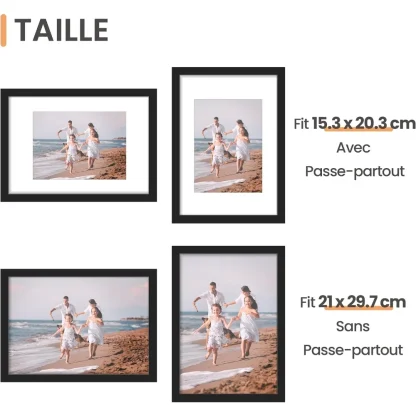 Lot de 3 cadres photo A4, noir — image 8
