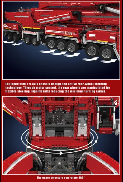 Mould King-Jouet de voiture technique Hurized LTM 17007/17008, camion-grue, modèle d'assemblage de nuit, briques de construction, cadeau de Noël pour enfants, 11200 — image 23