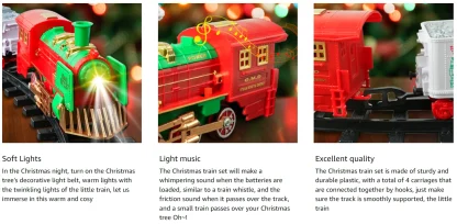 Train de Noël musical et lumineux pour sapin — image 11
