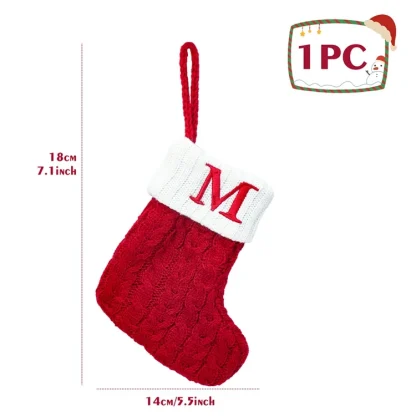 Chaussettes tricotées Alphabet de noël, ornements d'arbre de noël, décorations pour la maison, cadeaux du nouvel an 2025, 2025 — image 28