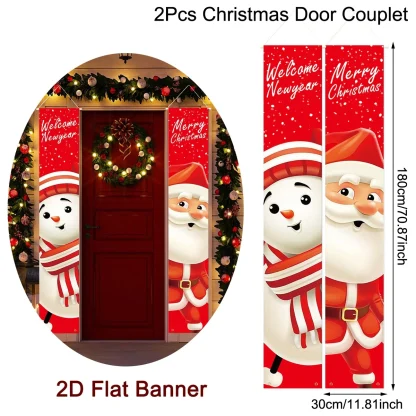 Bannière de porte de noël, Couplet de porte, décoration de joyeux noël pour la maison, décor de noël, nouvel an 2025, 2025 — image 14
