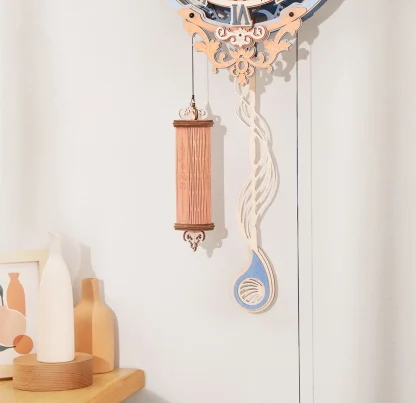 Robotime Horloge Murale Romantique 3D en Bois, Puzzle IQ, Ensemble de Blocs de Construction pour Enfants et Adultes, Cadeau de Noël — image 9