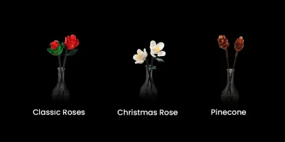 Ensemble de construction de Bouquet de Roses de noël, blocs de fleurs, décoration botanique artificielle pour la maison, cadeaux créatifs pour la saint-valentin pour adultes — image 9