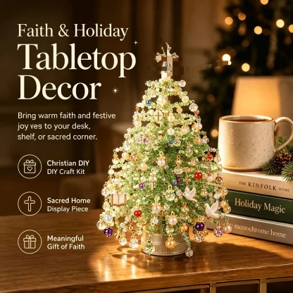 Kit sapin de Noël en perles à assembler, avec lumières — image 10