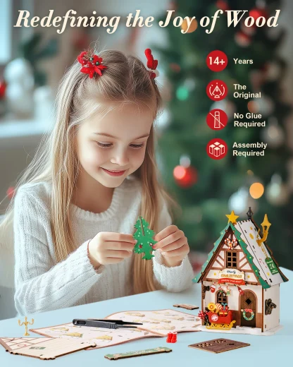 Kits de construction de maisons miniatures Rolife, kit de maison miniature DIY, décoration de cheminée de Noël pour adultes, cadeau de Noël — image 5