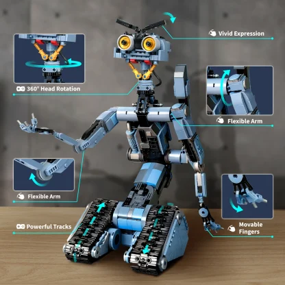 Ensemble de blocs de construction robot Johnny 5 de 1176 pièces, modèle de robot à court-circuit, film classique, cadeau de Noël créatif pour les fans adultes — image 6