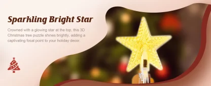 Rolife – Boîte à musique sapin de Noël lumineuse, puzzle 3D — image 13