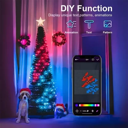 Guirlandes lumineuses de Noël, guirlandes lumineuses intelligentes RGBIC 400 LED avec décoration étoile supérieure, lumières de Noël adressables pour intérieur et extérieur — image 13