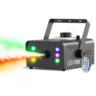 U'King 1500W Machine à fumée RGB 6 LED Machine à brouillard avec télécommande pour DJ Disco fête noël effet de scène brumisateur Machine