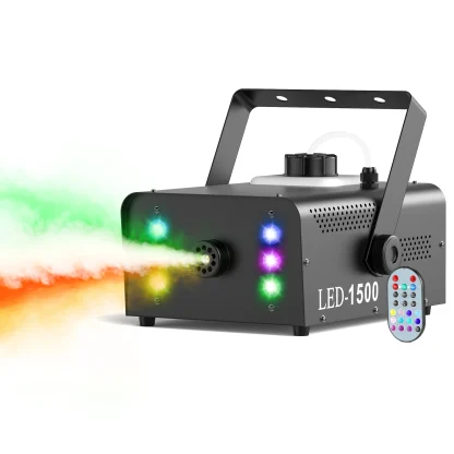U'King 1500W Machine à fumée RGB 6 LED Machine à brouillard avec télécommande pour DJ Disco fête noël effet de scène brumisateur Machine