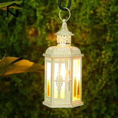 Porte-bougie Portable d'extérieur, lanterne, décoration de maison, cadeau de chambre à coucher, poignée suspendue pour table de noël, décoration — image 4