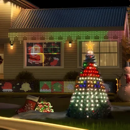 Guirlandes lumineuses de Noël, guirlandes lumineuses intelligentes RGBIC 400 LED avec décoration étoile supérieure, lumières de Noël adressables pour intérieur et extérieur — image 26