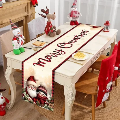Chemin de Table de noël du père noël, décoration de joyeux noël pour la maison, décor de Table de fête de noël 2025, nouvel an 2026 — image 10