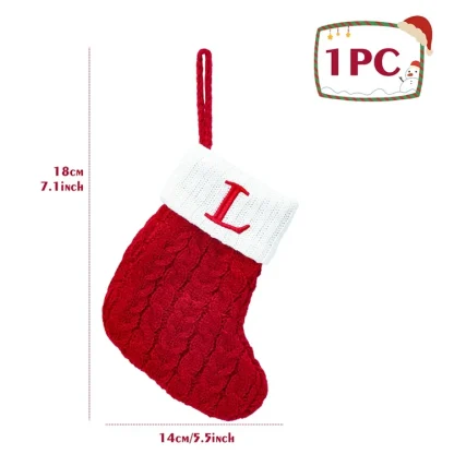 Chaussettes tricotées Alphabet de noël, ornements d'arbre de noël, décorations pour la maison, cadeaux du nouvel an 2025, 2025 — image 27