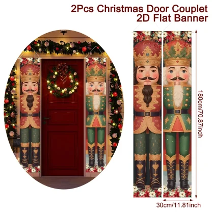 Bannière de porte de noël, Couplet de porte, décoration de joyeux noël pour la maison, décor de noël, nouvel an 2025, 2025 — image 10